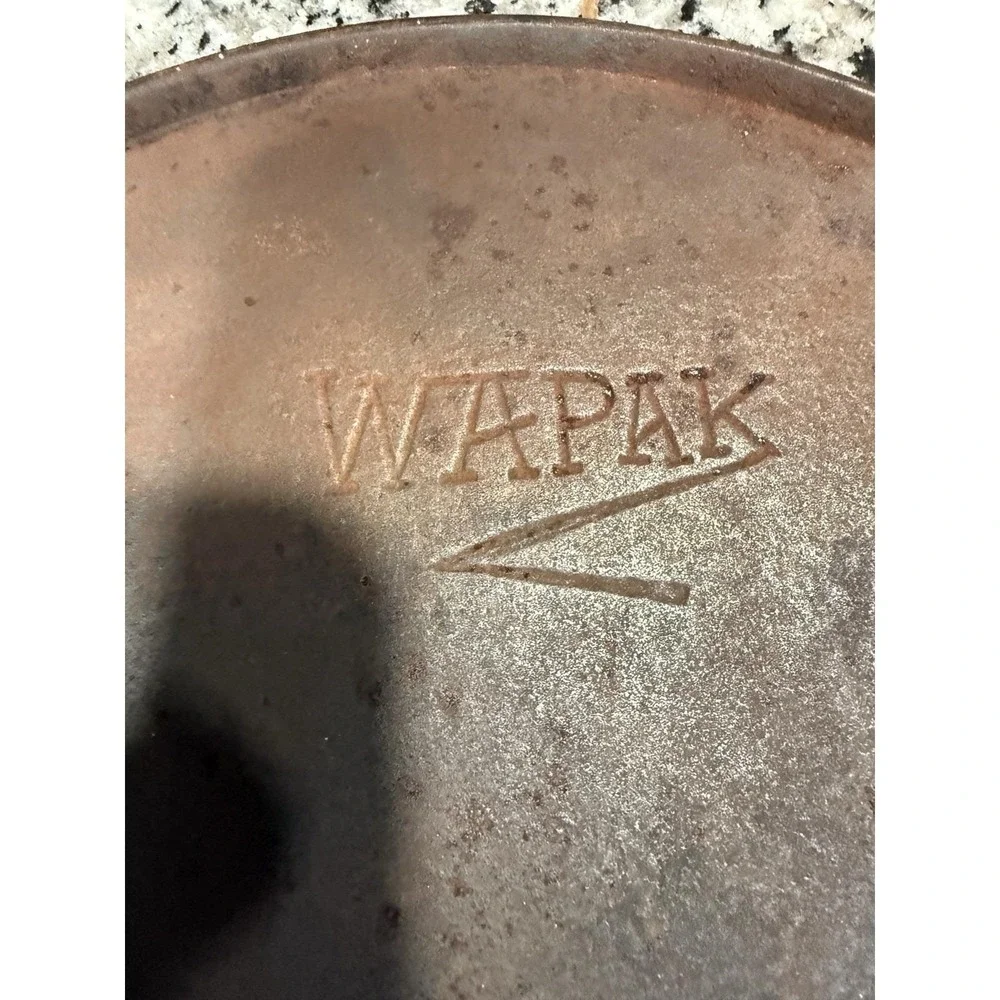Vtg Wapak #8 Cast Iron Skillet Heat Ring With Logo Antique Pan USA
